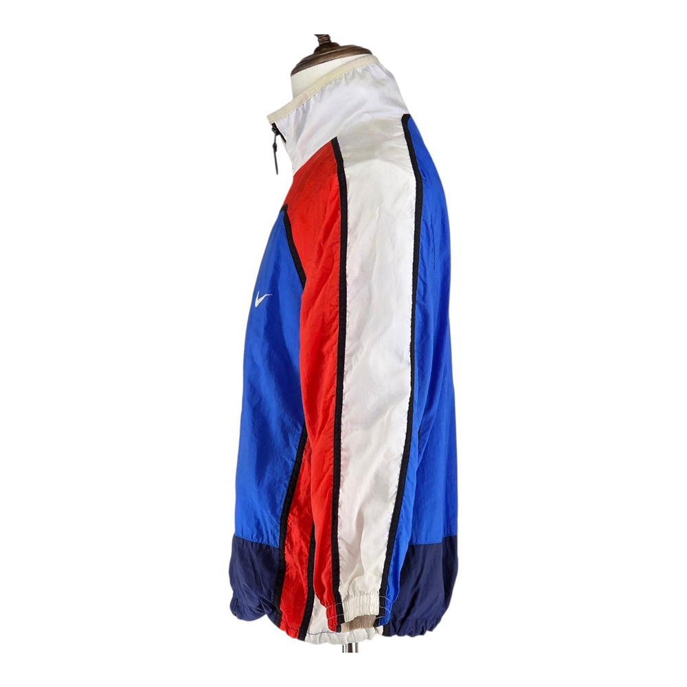 90s Nike Colorblock Windbreaker Youth L Red White Blue Track Jacket Vintage - Picture 4 of 12